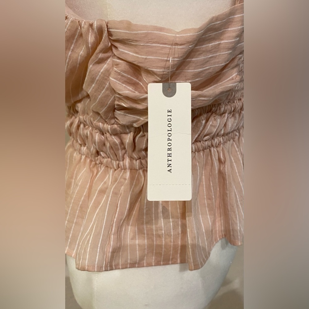 NWT Maeve Shirred Peplum Top Size M - Picture 8 of 9